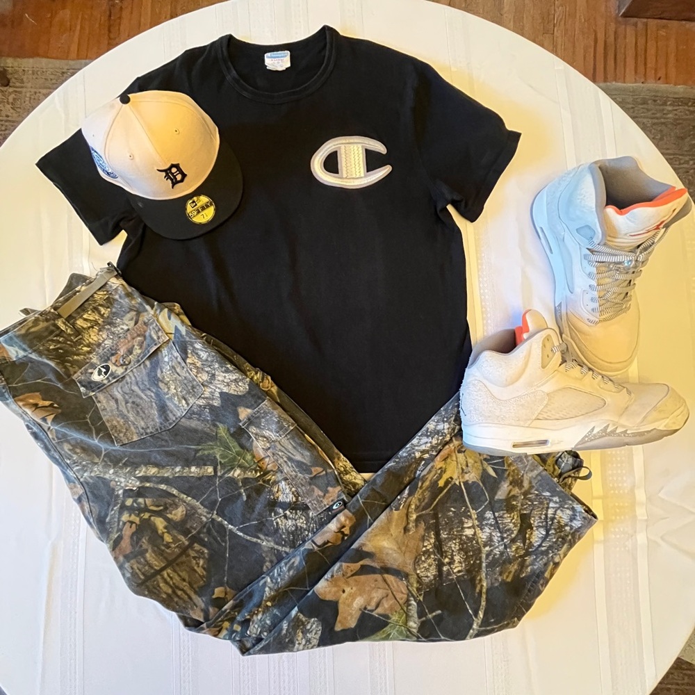 Vintage Champion Black Patch Tee